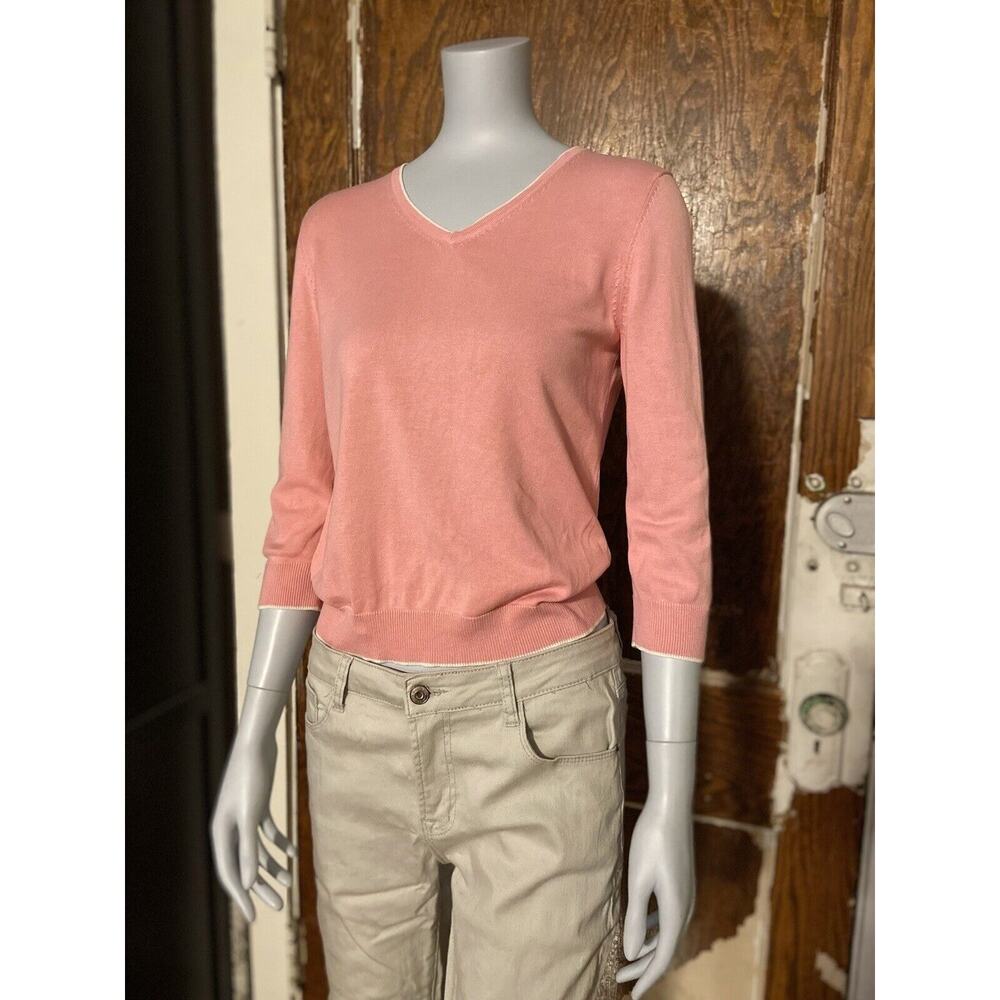 BROOKS BROTHERS “346” Pink V-Neck Silk Pullover Sweater Ladies sz XS